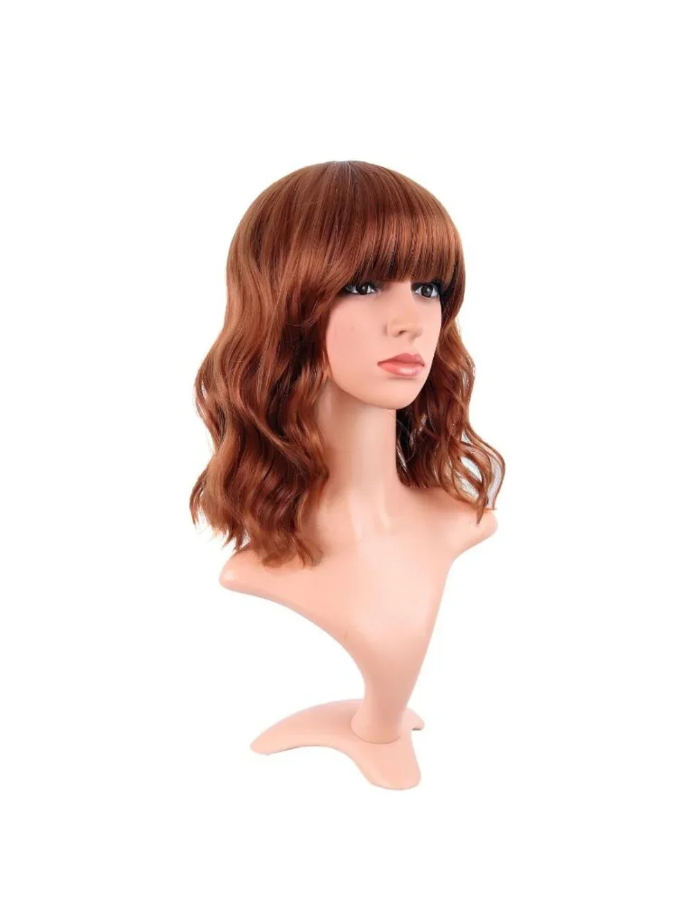 Women Ginger Orange 14 Inch Fresh Bright Synthetic Ordinary Short Wavy Curly Wig
